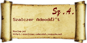 Szalczer Adeodát névjegykártya